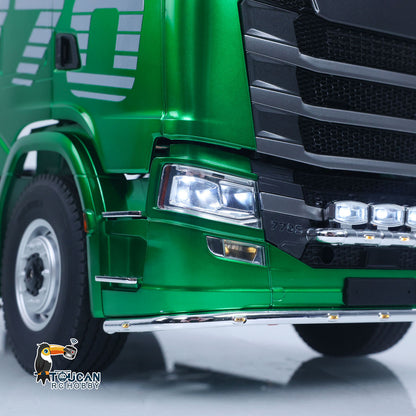 KABOLITE 770S-100 Metal 1/14 RC Tractor Truck RTR 2-Speed Transmission 6x6 Differential Lock Light & Sound System Cab Suspension Electric Windshield Wipers for Trailer Towing