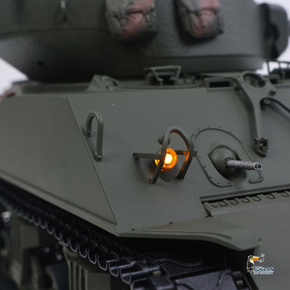In Stock Large Hatch 1/16 Remote Control Tank Sherman M4A3 Infrared System Barrel Elevation Smoke Unit Metal Chassis Gearbox 360 Degrees Turret