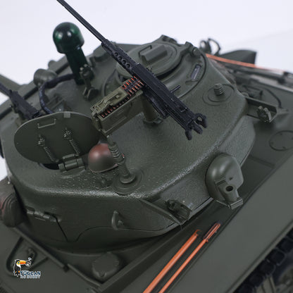 In Stock Large Hatch 1/16 Remote Control Tank Sherman M4A3 Infrared System Barrel Elevation Smoke Unit Metal Chassis Gearbox 360 Degrees Turret