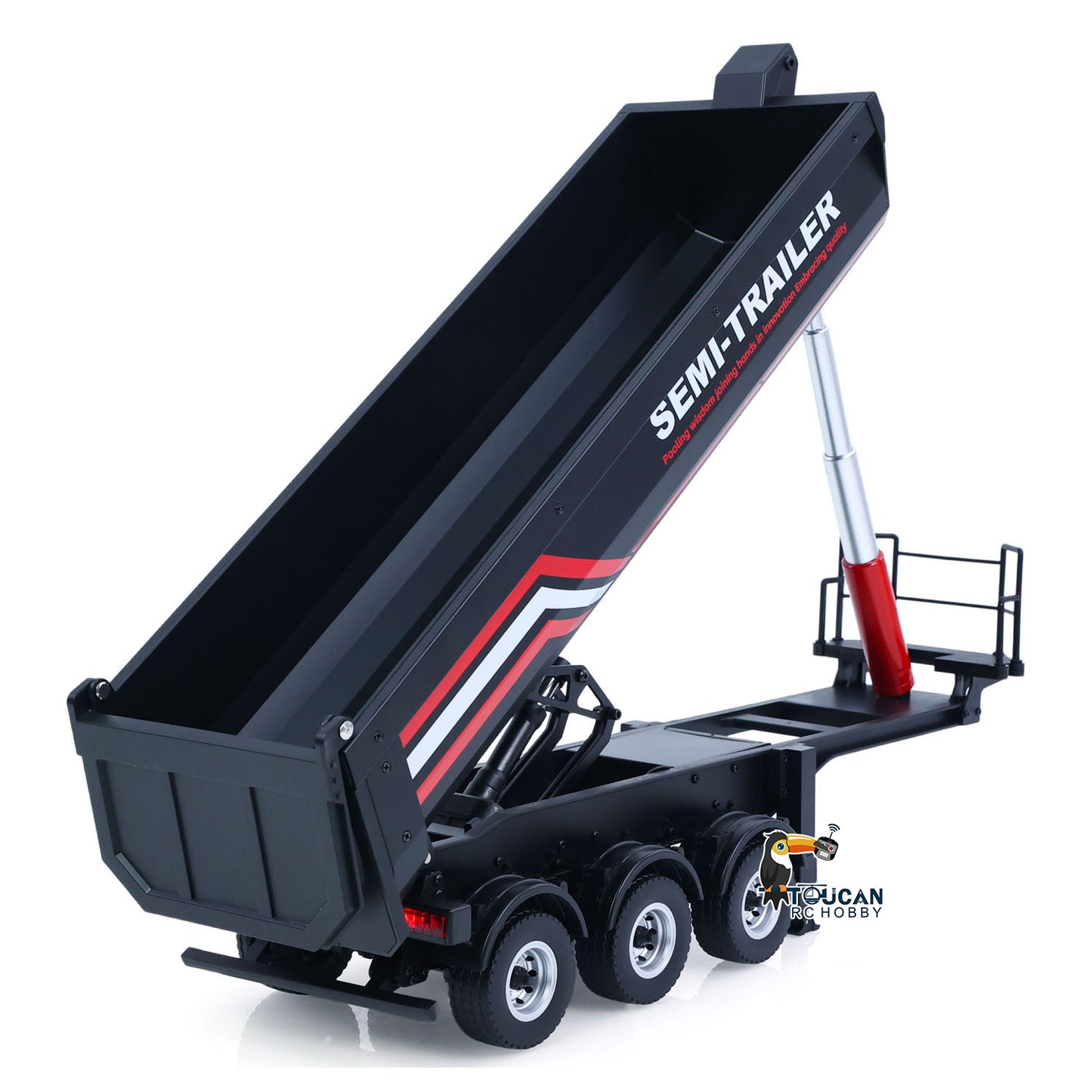 Fast Free Shipping for EU HUINA 1/18 Electric Lifting Remote Control Semi Dump Trailer for RC Tractor Truck 1501 Tail Light Support Leg