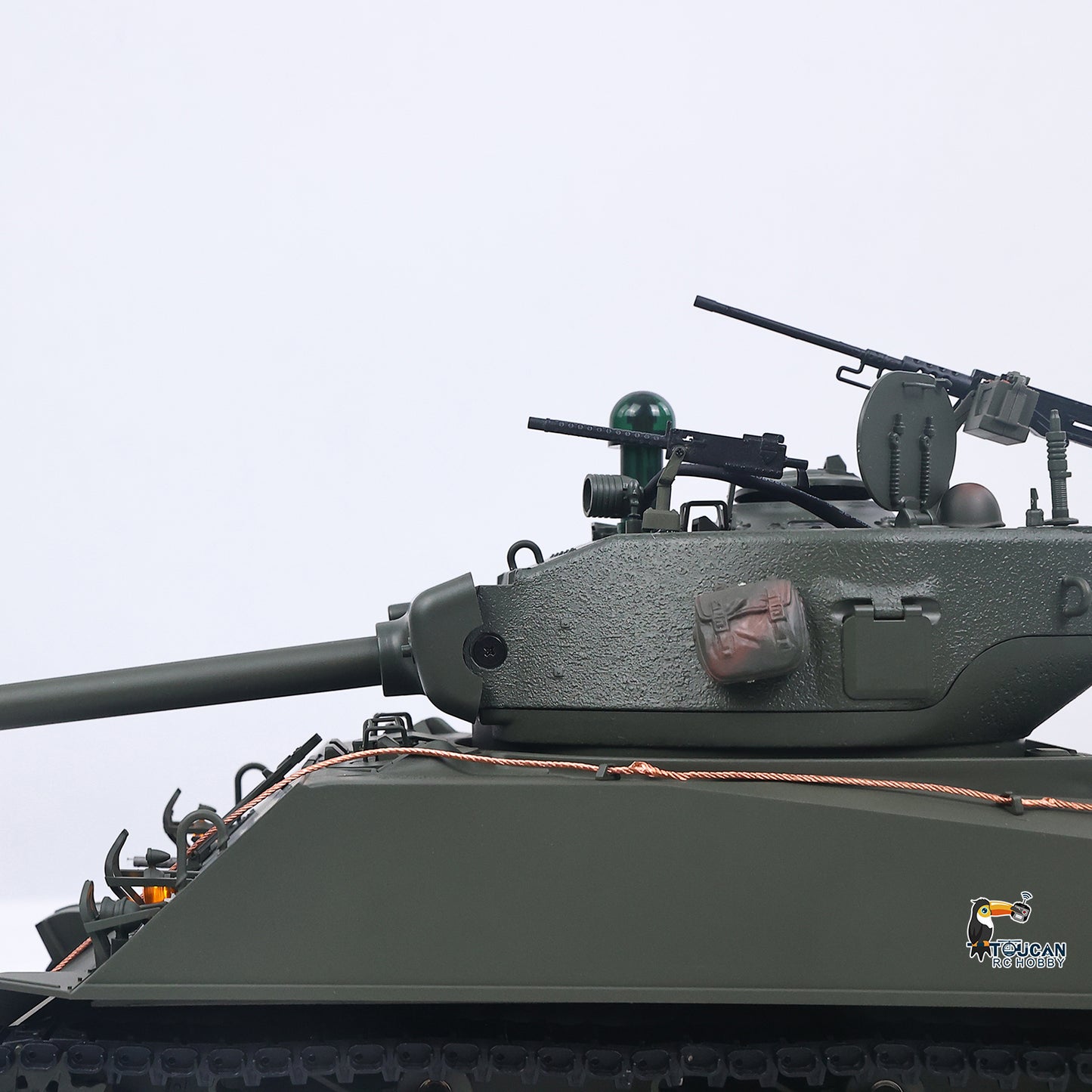 In Stock Large Hatch 1/16 Remote Control Tank Sherman M4A3 Infrared System Barrel Elevation Smoke Unit Metal Chassis Gearbox 360 Degrees Turret