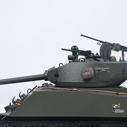 In Stock Large Hatch 1/16 Remote Control Tank Sherman M4A3 Infrared System Barrel Elevation Smoke Unit Metal Chassis Gearbox 360 Degrees Turret