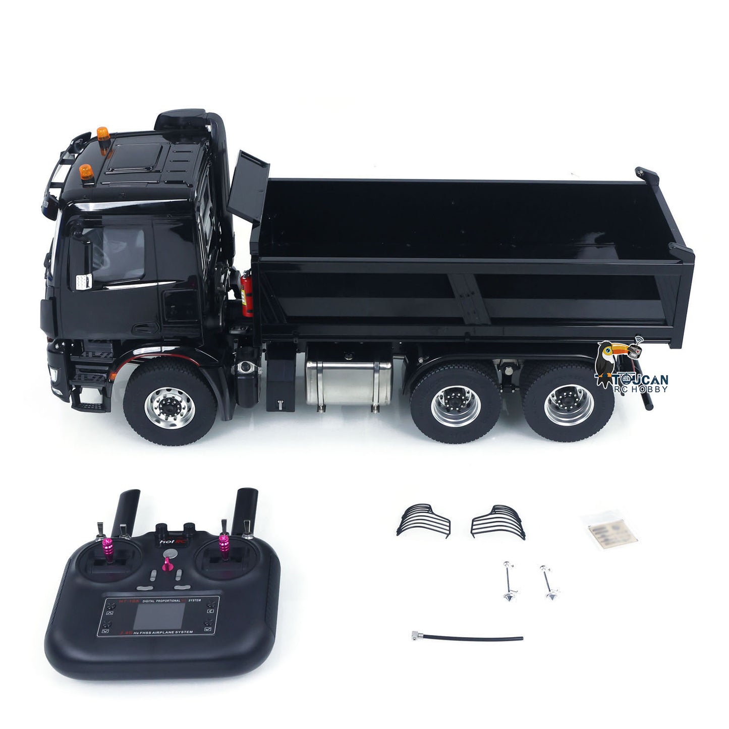 MDMODEL 3348 6x6 Metal Chassis 1/14 RC Hydraulic Dump Truck Remote Control Tipper 2Speed Gearbox Light Sound HotRC Radio