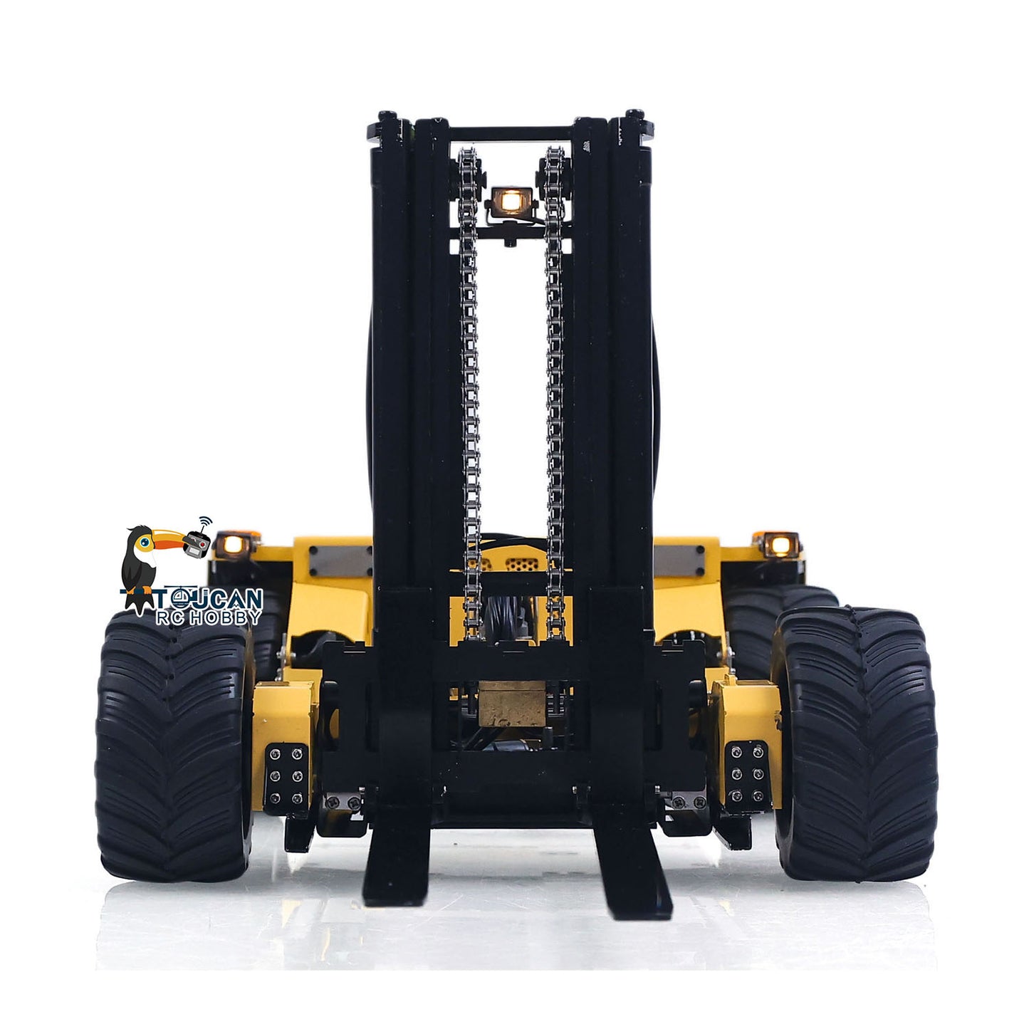 Super Frog Metal 1/14 Remote Control Hydraulic Truck Mounted Forklift BM214 5 Way Valves Light System Sound Frsky X14 Radio