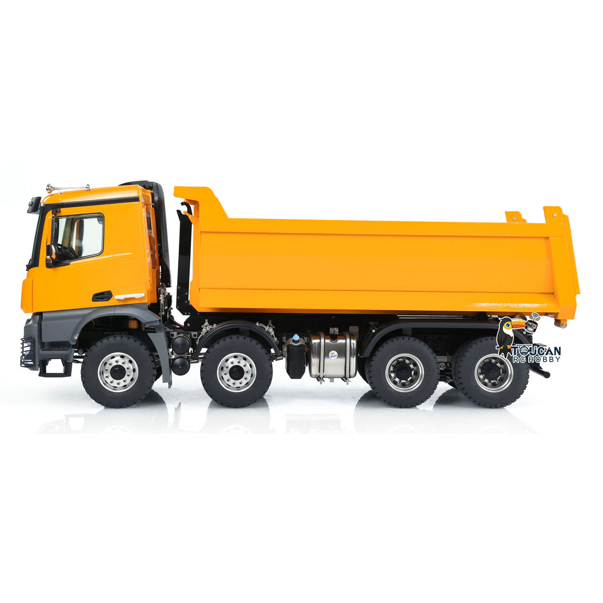 TOUCAN RC HOBBY Kabolite K3365/K3366 1/14 Metal RC Roll on off Dumper Truck RTR 8x8 Hydraulic Tipper Vehicle 2-Speed Transmission Light & Sound System FlySky ST8 Controller Square/U-shaped Bucket for Model Collector