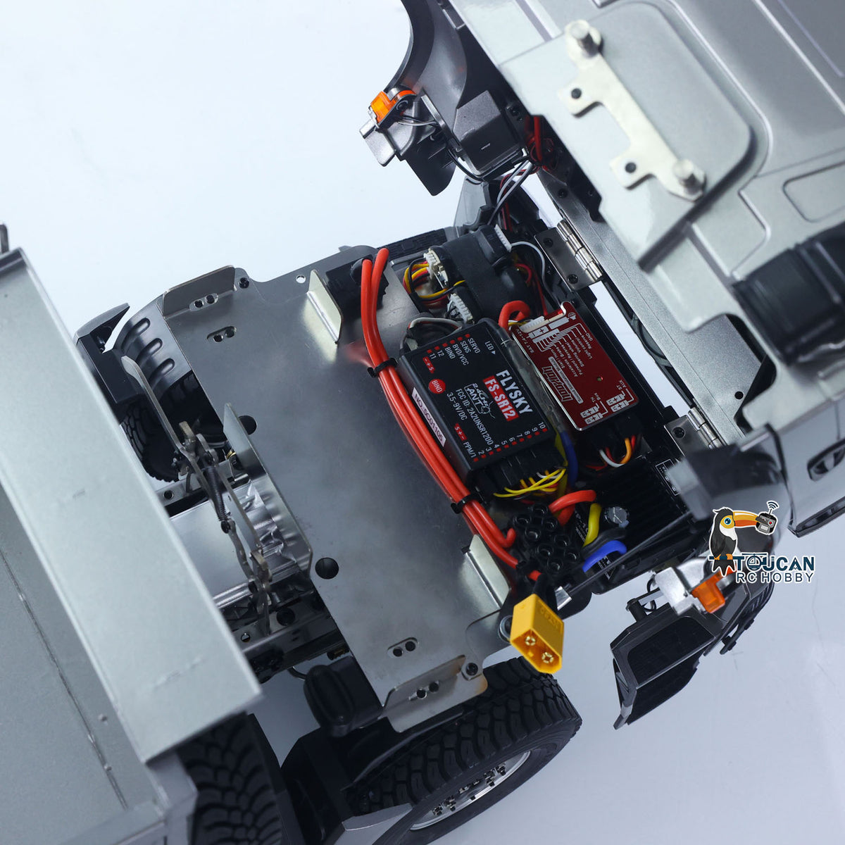 TOUCAN RC HOBBY MODO 26,4 Zoll Metall-Chassis 1/14 RC Hydraulik-Muldenkipper 2-Gang ferngesteuerter Kipper 3363 Achssperren Lauflicht Optional Akku & Ladegerät