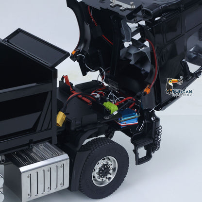 MDMODEL 3348 6x6 Metal Chassis 1/14 RC Hydraulic Dump Truck Remote Control Tipper 2Speed Gearbox Light Sound HotRC Radio