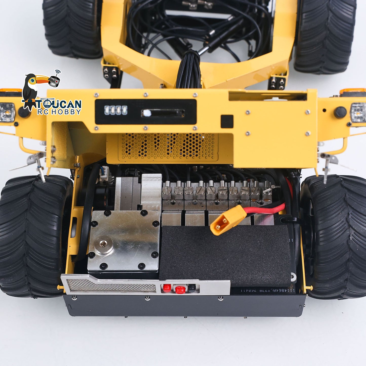 Super Frog Metal 1/14 Remote Control Hydraulic Truck Mounted Forklift BM214 5 Way Valves Light System Sound Frsky X14 Radio