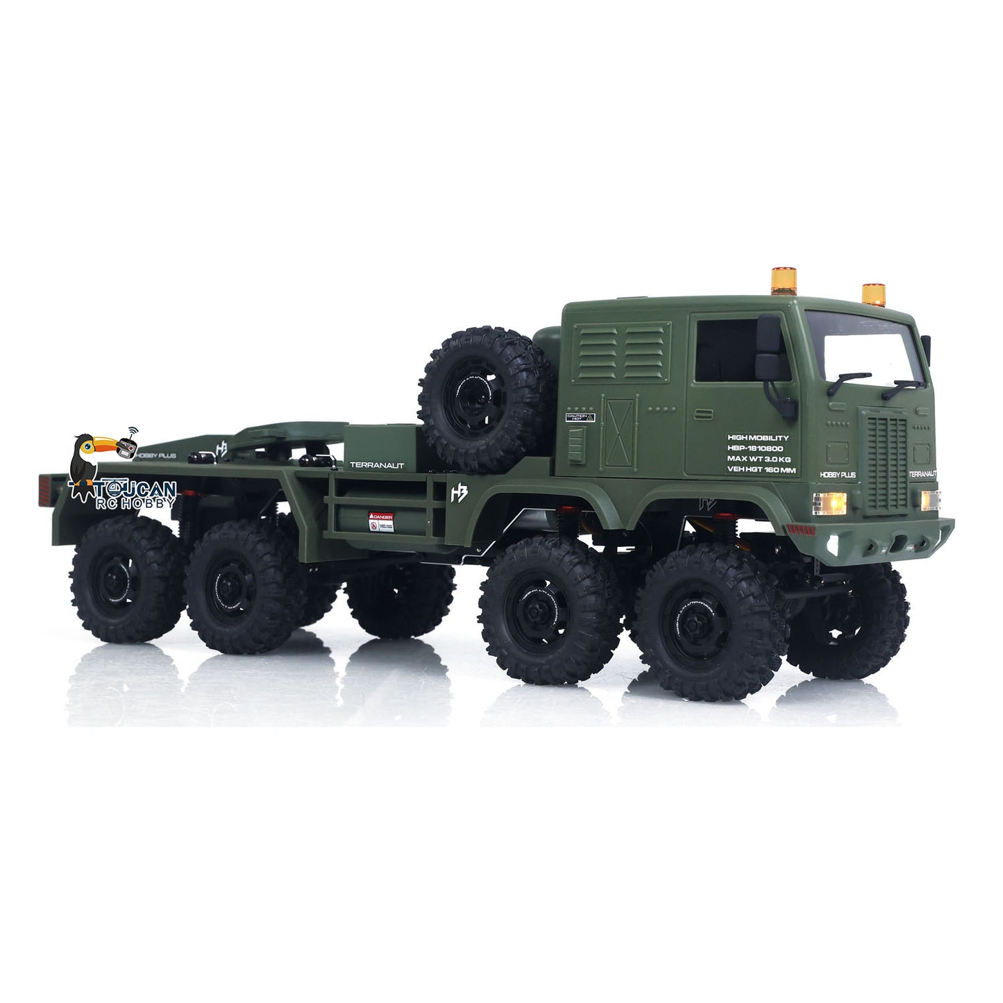 US Stock 1/18 Remote Control Military Truck 8X8 All Wheel Steering Electric RC Off Road Vehicle Model 2Speed Gearbox RTR Metal Chassis