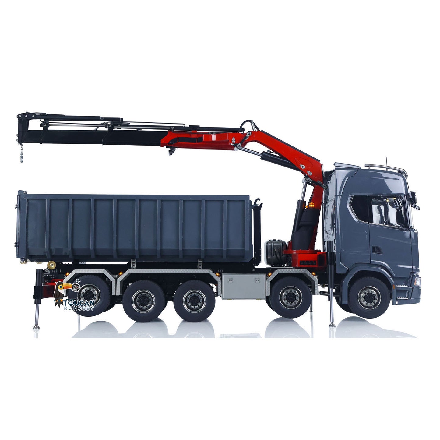 1/14 RC Hydraulic Full Dump Truck Crane 770S Metal 10x10 Remote Control Roll on off Tipper 3Speed RTR Model Car Frsky XE Radio