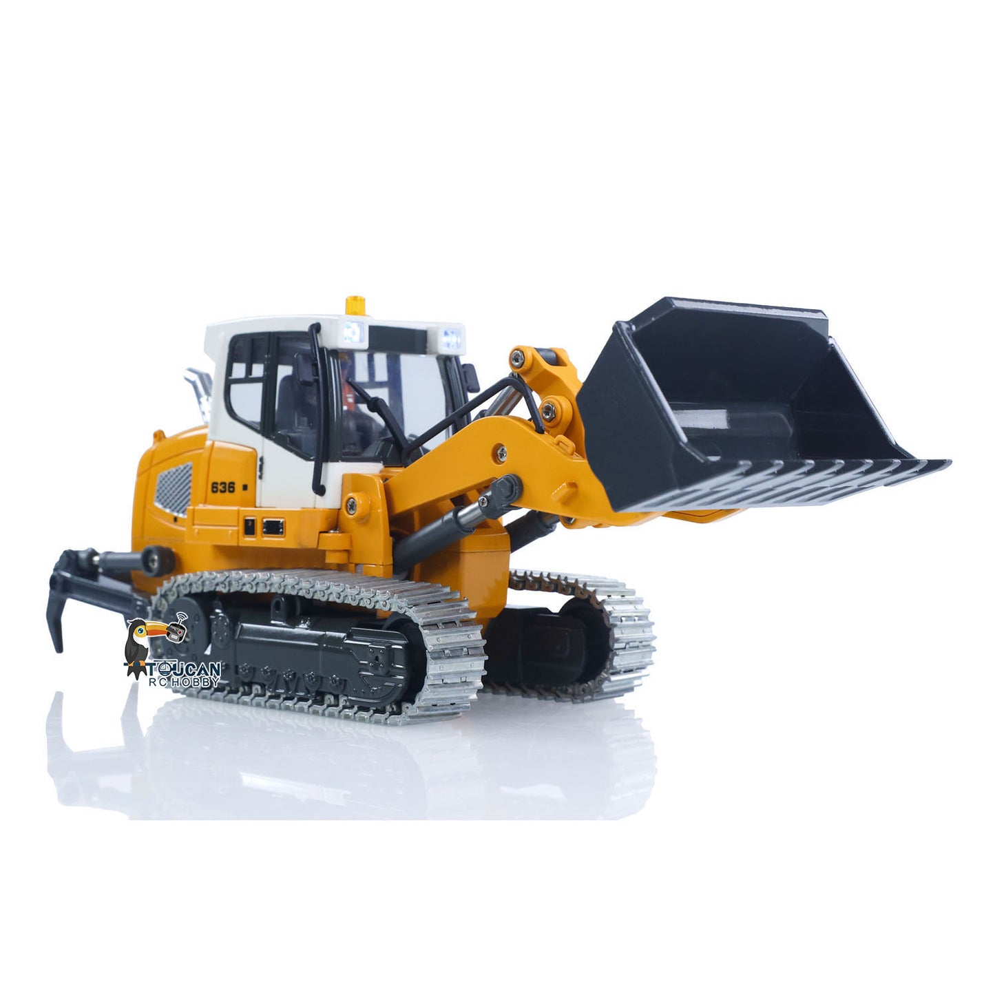 US Stock 1:50 RC Electric Lifting Tracked Loader LR636 2.4G Construction Vehicle Metal Bucket Tracks Ripper RTR Model Light Sound Battery