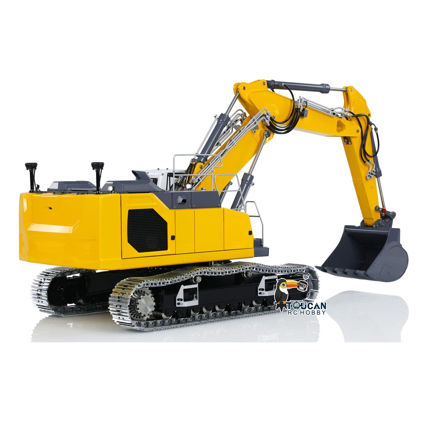 LESU Aoue LR945 1/14 Metal RC Hydraulic Excavator B0017 KIT/PNP CNC 7CH Valve 3-arm Digger LED Lights Electronic Display for Professional Construction Truck Model Collectors DIY