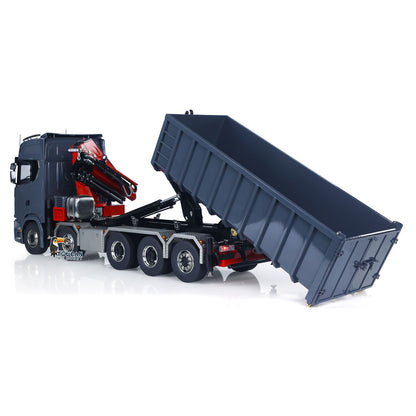 Toucanhobby 770S 1:14 5 Axles 10x10 Metal Chassis RC Hydraulic Dump Truck Remote Control Crane Full Roll Off Dumper Frsky XE Lite RC Vehicle Model