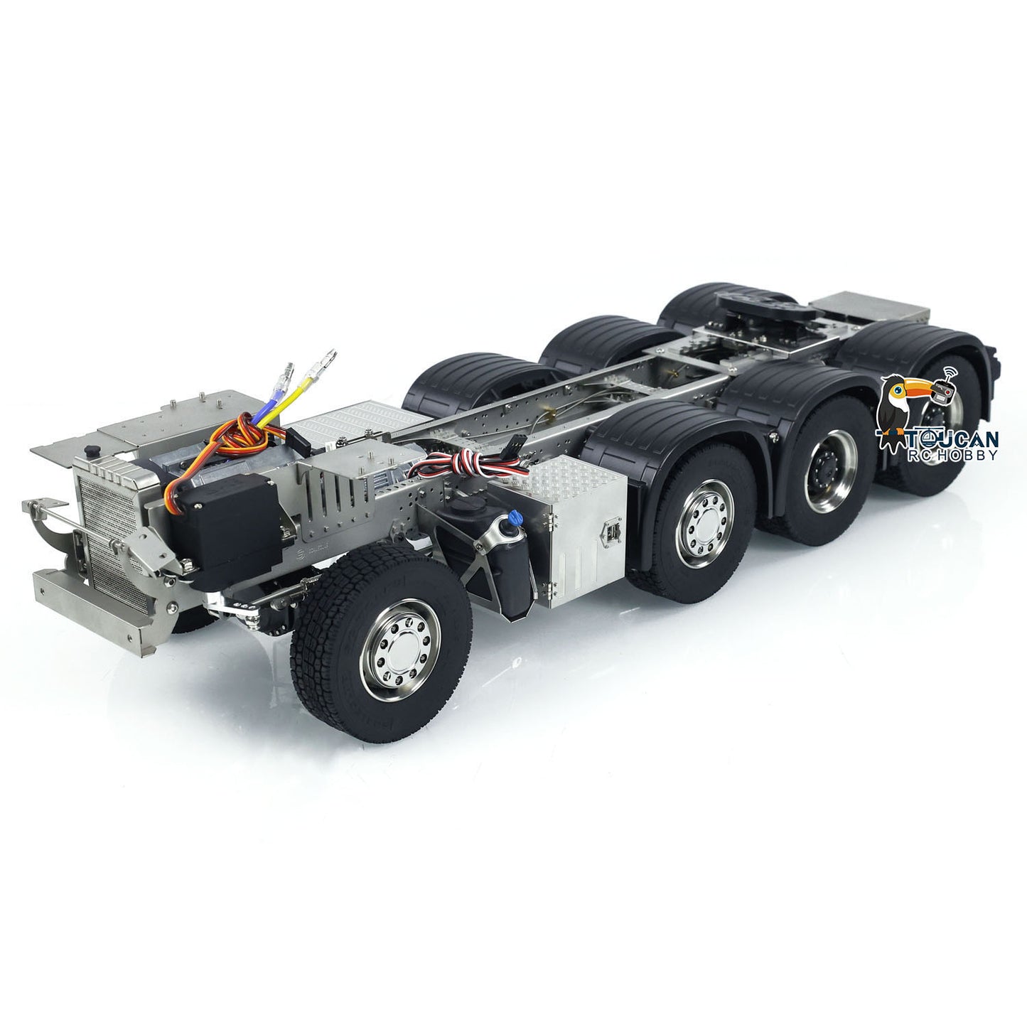 1/14 8x8 Metal Chassis for RC Tractor Remote Controlled Truck 3363 Car Simulation Model 3 Speeds Transmission Assembled ESC