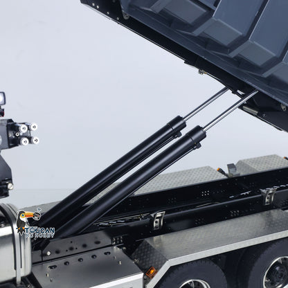 1/14 RC Hydraulic Full Dump Truck Crane 770S Metal 10x10 Remote Control Roll on off Tipper 3Speed RTR Model Car Frsky XE Radio