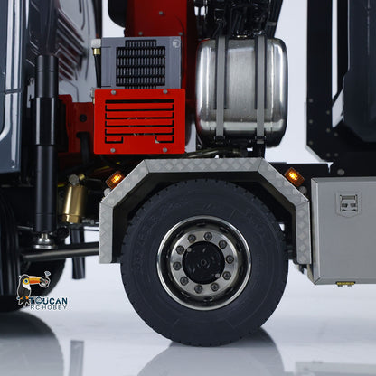 1/14 RC Hydraulic Full Dump Truck Crane 770S Metal 10x10 Remote Control Roll on off Tipper 3Speed RTR Model Car Frsky XE Radio