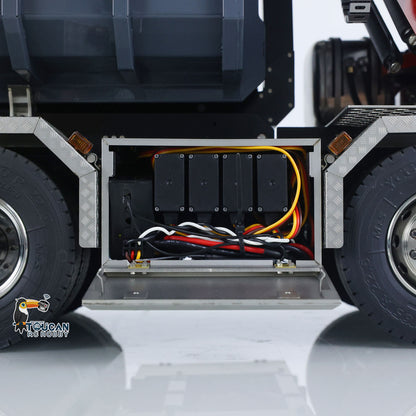 1/14 RC Hydraulic Full Dump Truck Crane 770S Metal 10x10 Remote Control Roll on off Tipper 3Speed RTR Model Car Frsky XE Radio