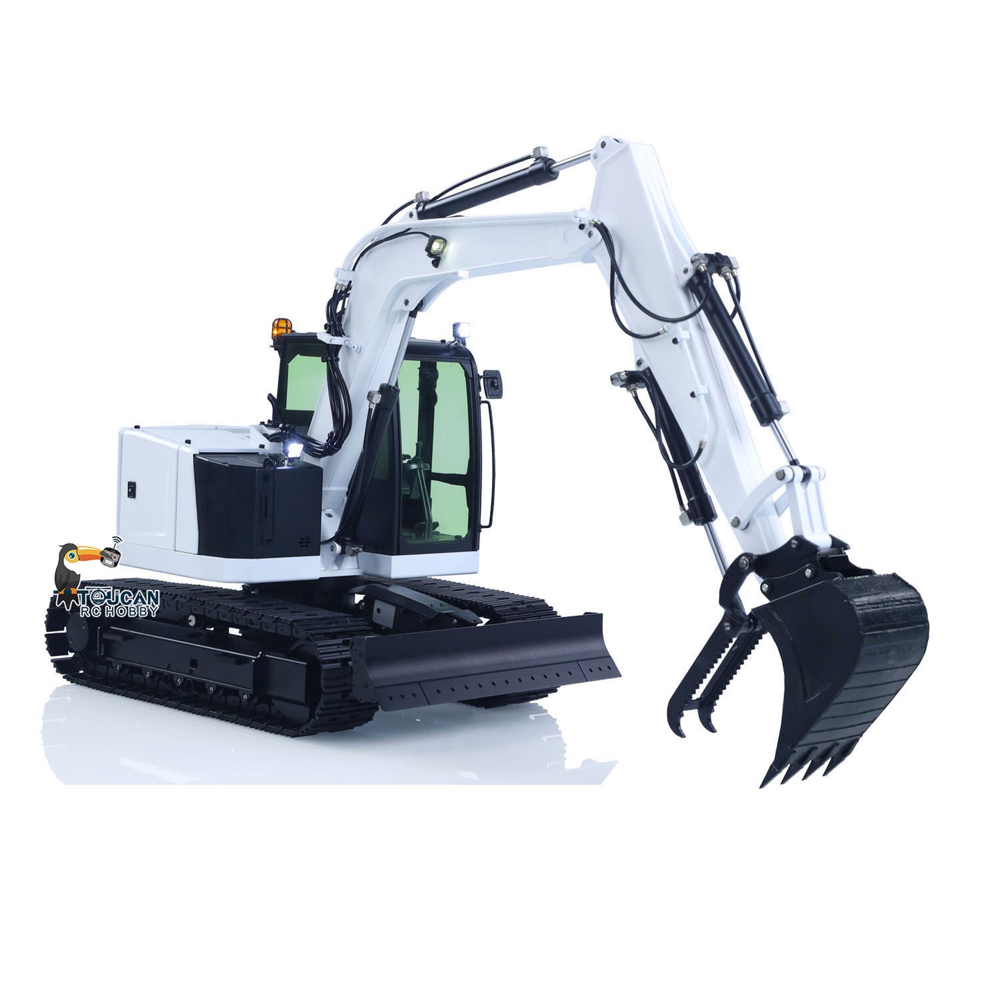 Metal 1/14 C308 Radio Control Hydraulic Excavator 4Valve RC Digger Engineering Vehicle Flysky ST8 Radio Lights Battery Assembled
