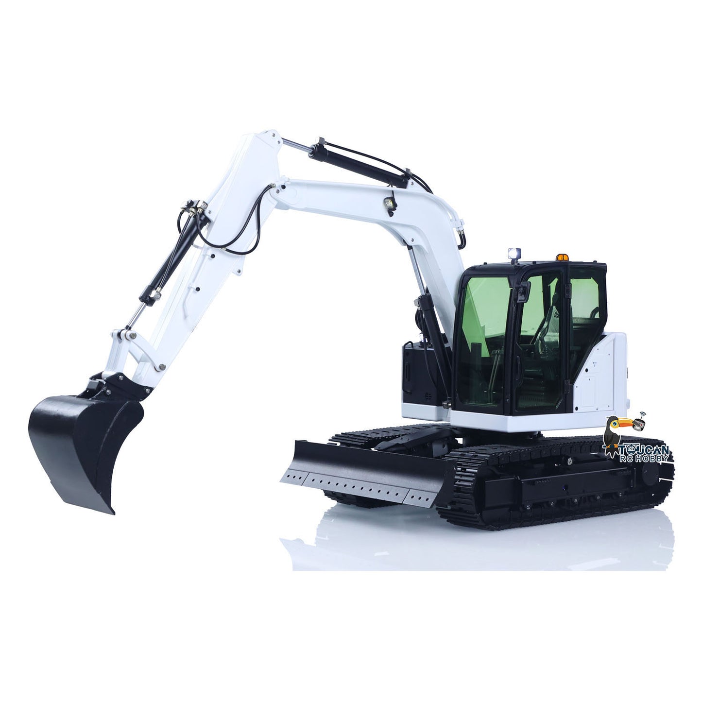Metal 1/14 Remote Control Hydraulic Excavator C308 3 Valve 2Arms RC Digger Engineering Vehicle Flysky ST8 Radio Light Coupler