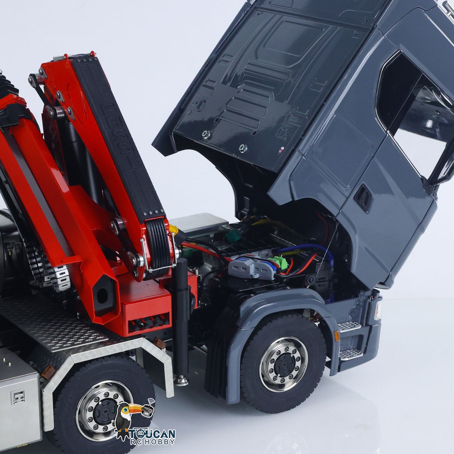 Toucanhobby 770S 1:14 5 Axles 10x10 Metal Chassis RC Hydraulic Dump Truck Remote Control Crane Full Roll Off Dumper Frsky XE Lite RC Vehicle Model