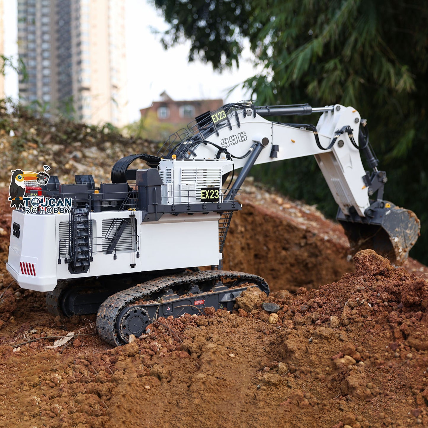 1/20 Metal Painted Assembled RC Hydraulic Equipment Remote Controlled Excavator for 996 Taranis XE Radio Digger Frsky-Taranis-XE