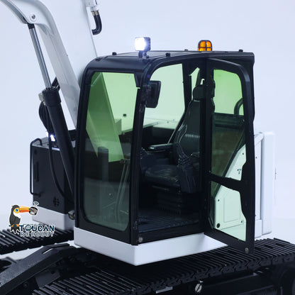 Metal 1/14 Remote Control Hydraulic Excavator C308 3 Valve 2Arms RC Digger Engineering Vehicle Flysky ST8 Radio Light Coupler