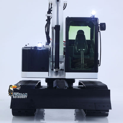 Metal 1/14 Remote Control Hydraulic Excavator C308 3 Valve 2Arms RC Digger Engineering Vehicle Flysky ST8 Radio Light Coupler