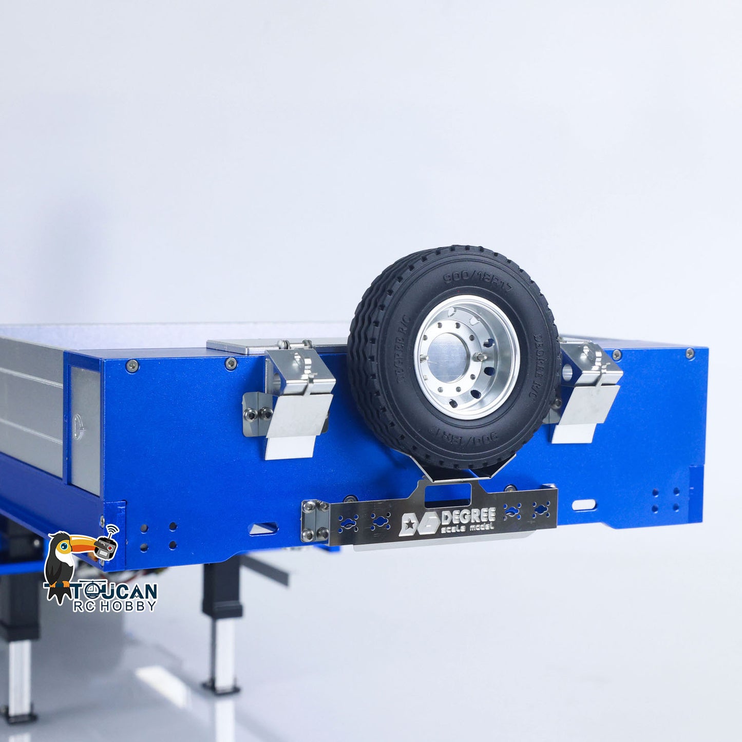 Degree 1/14 Metal Heavy 4Axle Steering Trailer 997 V2 Adjustable Length Width For Remote Control Tractor Truck 56379