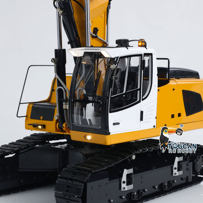 TOUCAN RC HOBBY MTModel 946-3 Metal 1/14 3-Arms RC Hydraulic Excavator 6-Ways Valves Clamshell Bucket Manual Coupler Lights for Engineering Enthusiast