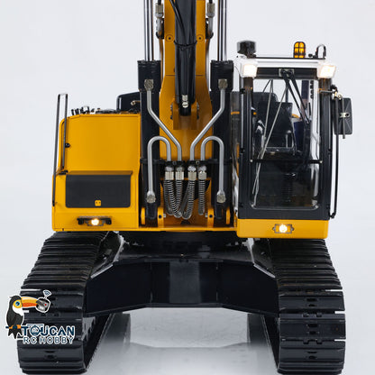 TOUCAN RC HOBBY MTModel 946-3 Metal 1/14 3-Arms RC Hydraulic Excavator 6-Ways Valves Clamshell Bucket Manual Coupler Lights for Engineering Enthusiast