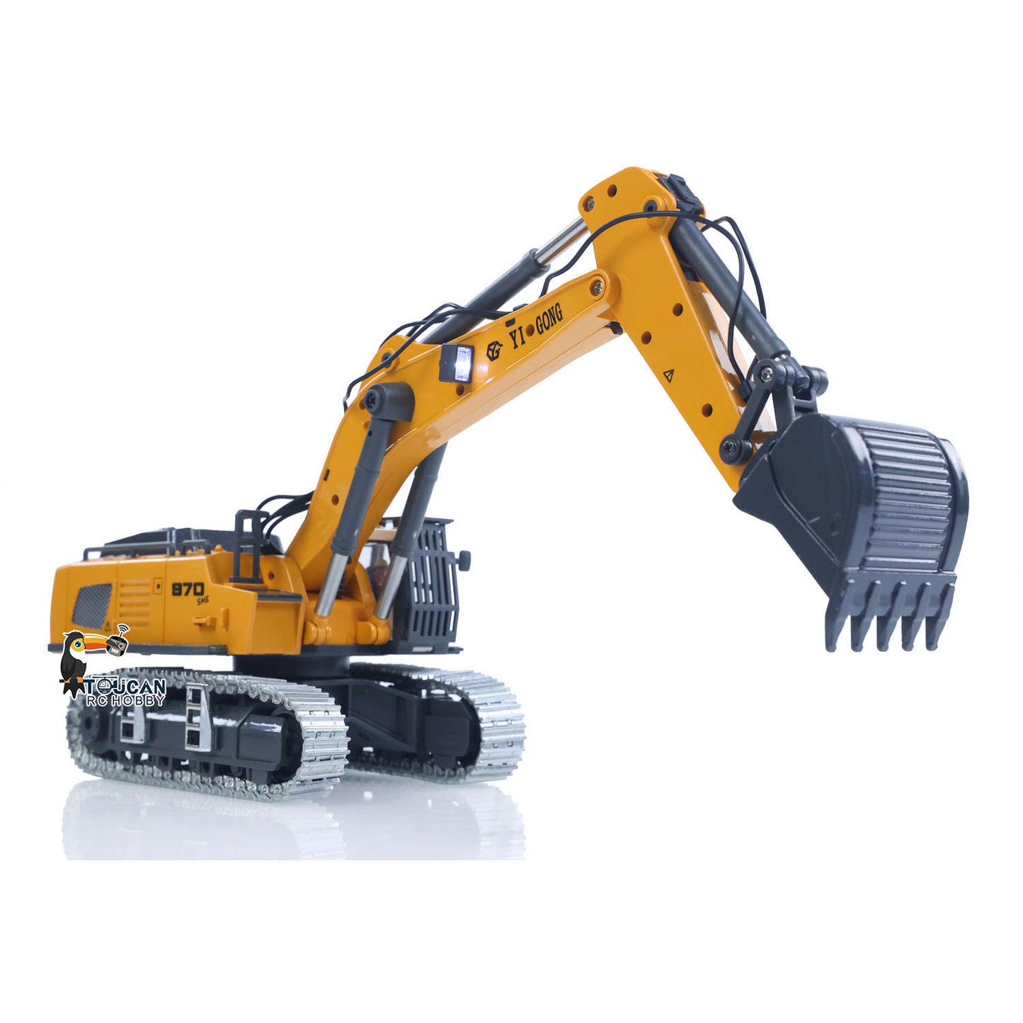 US Stock 1/50 RC Excavator K970 Engineering Vehicle Remote Control Electric Lifting Digger Metal Bucket Tracks Light Sound RTR Battery
