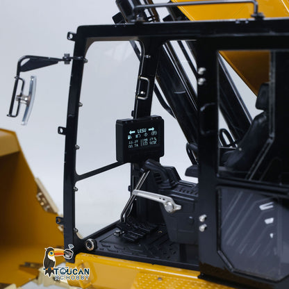 LESU 1/14 Metal RC Excavator 374F Remote Control Hydraulic Digger Model Construction Vehicle Protective Fences Hydraulic Quick Coupler Bucket Trailer Crusher  Hammer DIY Parts Lights Motor