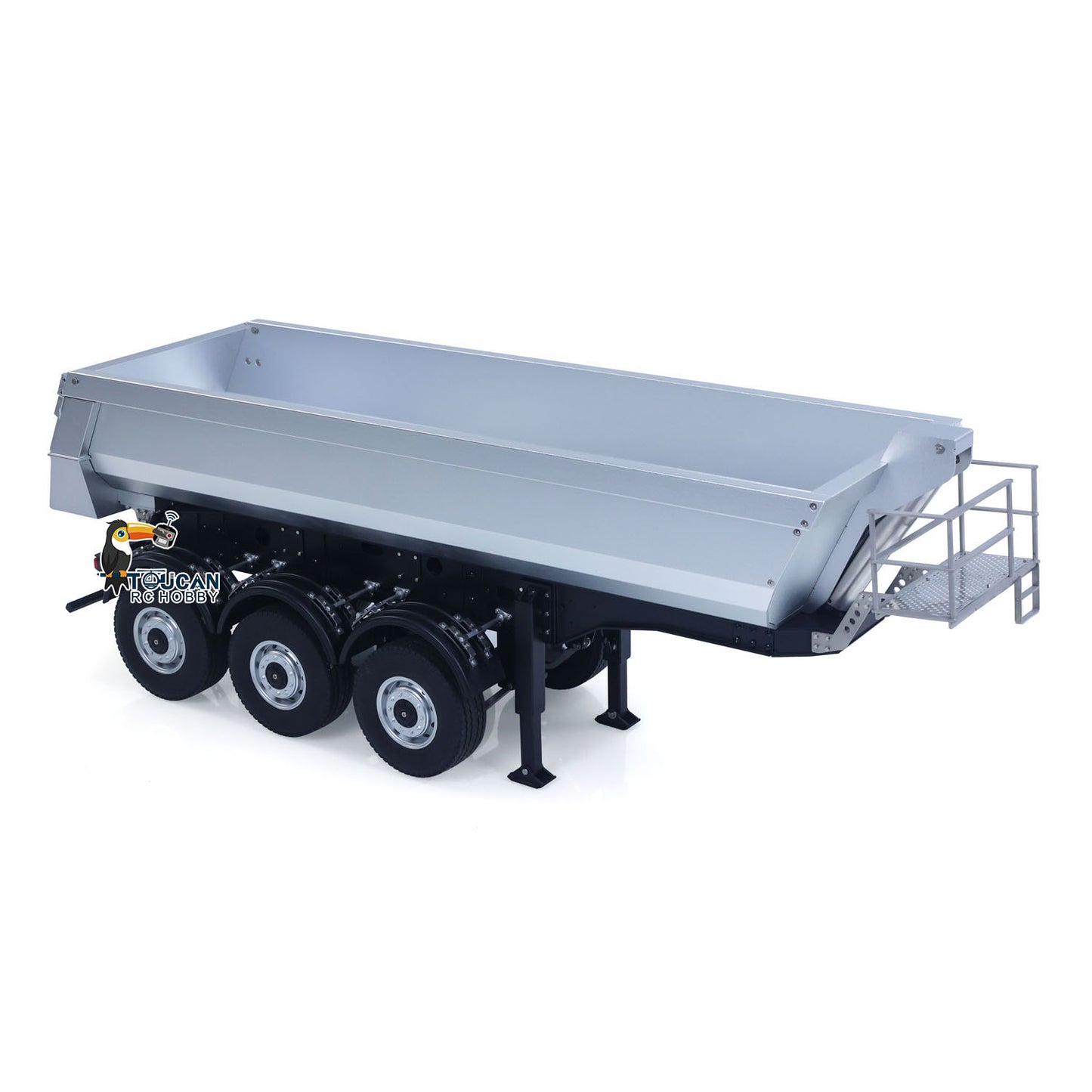 US Stock 26.1Inches KABOLITE 1/14 Metal Radio Control Semi Trailer Dumper Electric Lifting for RC Tractor Truck SC 770S Light Support Leg