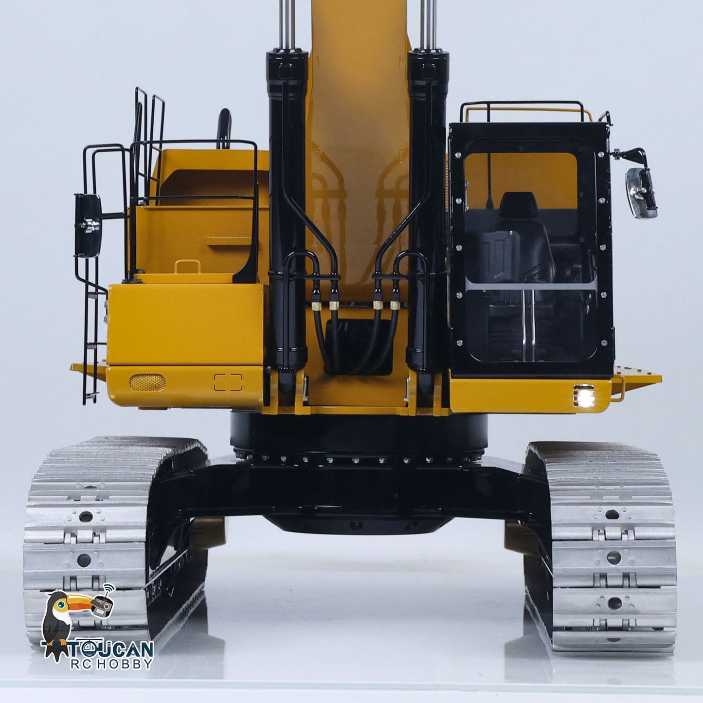 LESU 1/14 Metal RC Excavator 374F Remote Control Hydraulic Digger Model Construction Vehicle Protective Fences Hydraulic Quick Coupler Bucket Trailer Crusher  Hammer DIY Parts Lights Motor