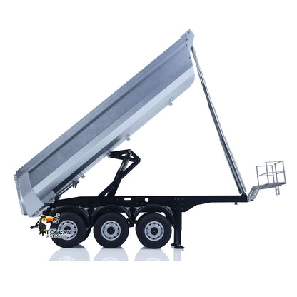 US Stock 26.1Inches KABOLITE 1/14 Metal Radio Control Semi Trailer Dumper Electric Lifting for RC Tractor Truck SC 770S Light Support Leg