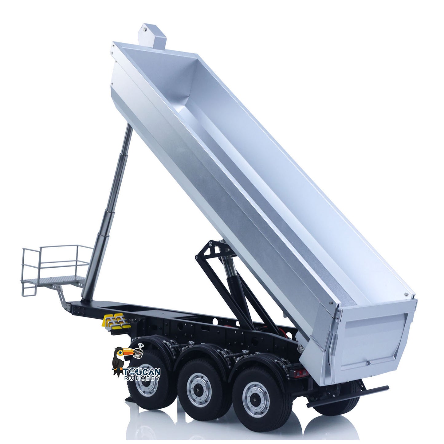 US Stock 26.1Inches KABOLITE 1/14 Metal Radio Control Semi Trailer Dumper Electric Lifting for RC Tractor Truck SC 770S Light Support Leg