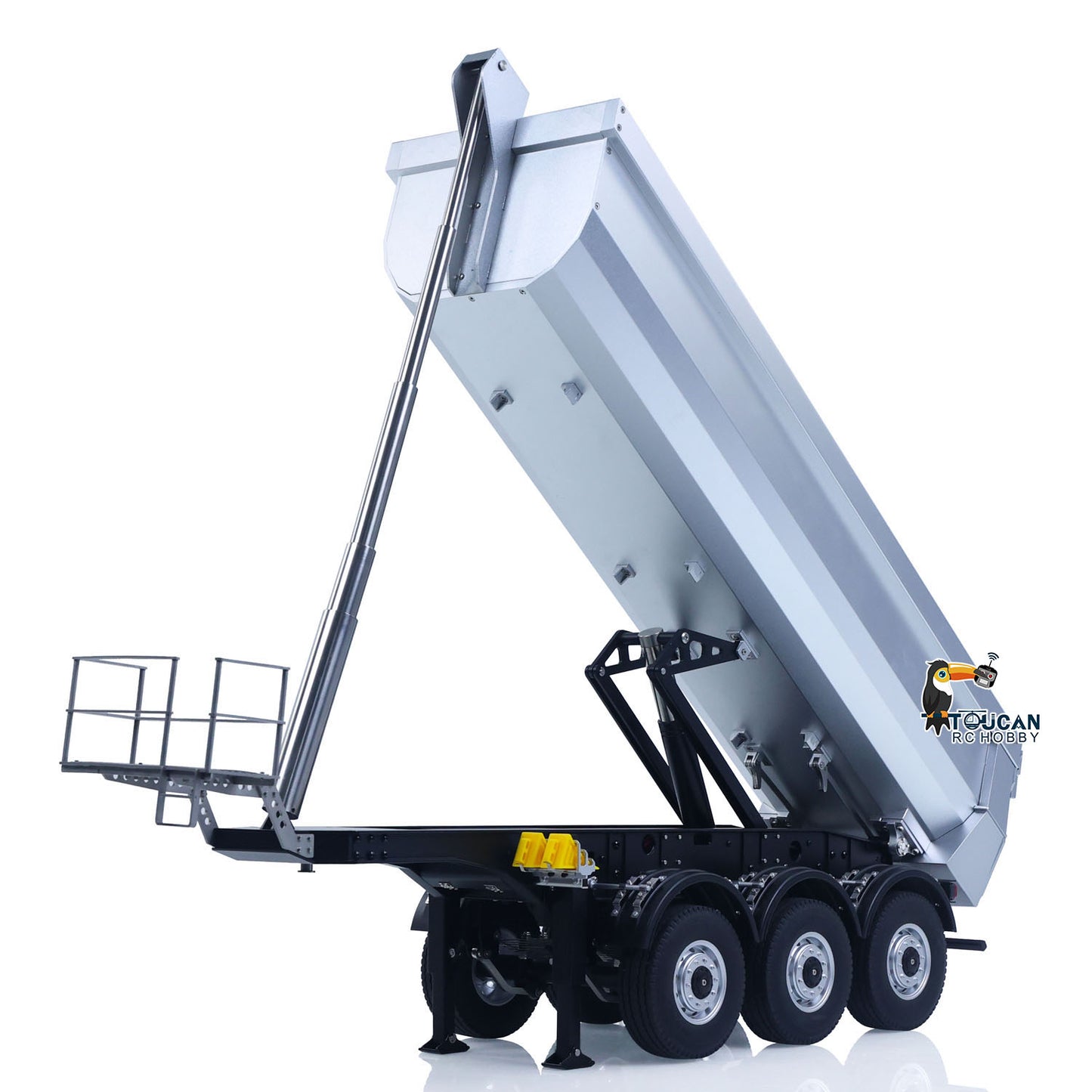 US Stock 26.1Inches KABOLITE 1/14 Metal Radio Control Semi Trailer Dumper Electric Lifting for RC Tractor Truck SC 770S Light Support Leg