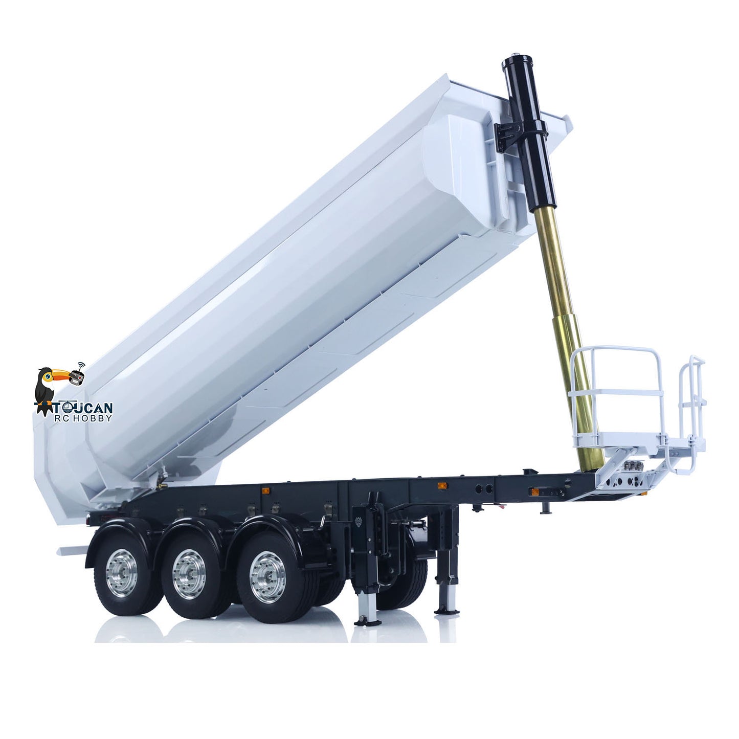 LESU A0069 1/14 Metal RC Trailer with Electric Legs Taillight Clearance Lamp for RC Tractor Truck Construction Vehicle Enthusiast
