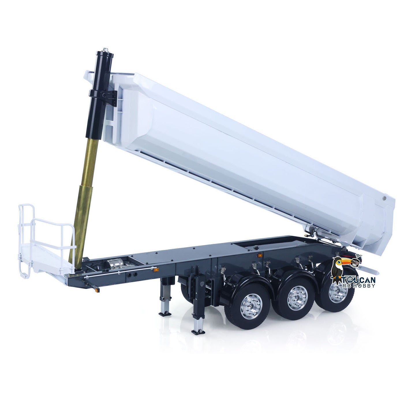 LESU A0069 1/14 Metal RC Trailer with Electric Legs Taillight Clearance Lamp for RC Tractor Truck Construction Vehicle Enthusiast