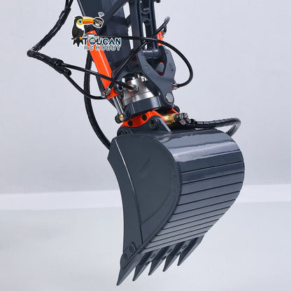 JDM V2 1/14 Metal RC Digger Radio Control 3CH/6CH Hydraulic Excavator Construction Vehicles Sound Light Module FlySky PL18 ESC Servo Motor