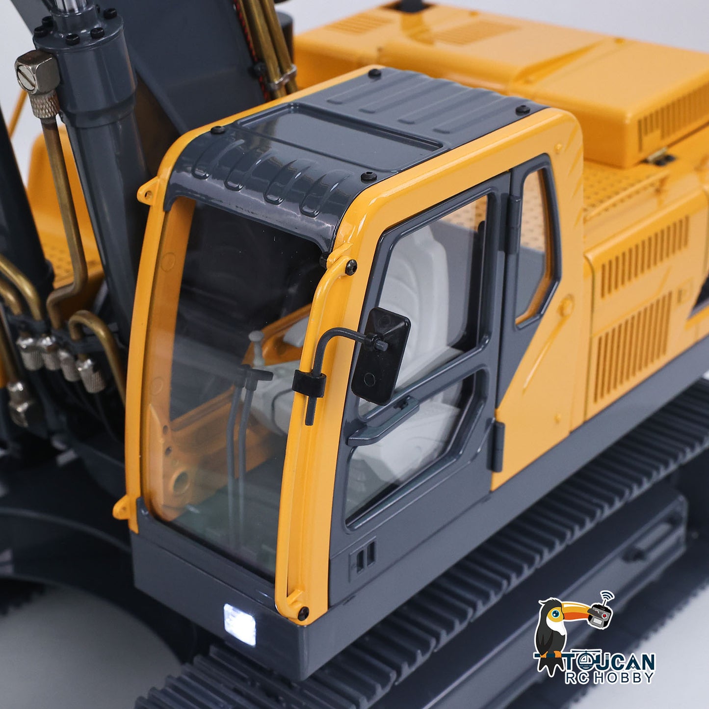 JDM V2 1/14 Metal RC Digger Radio Control 3CH/6CH Hydraulic Excavator Construction Vehicles Sound Light Module FlySky PL18 ESC Servo Motor