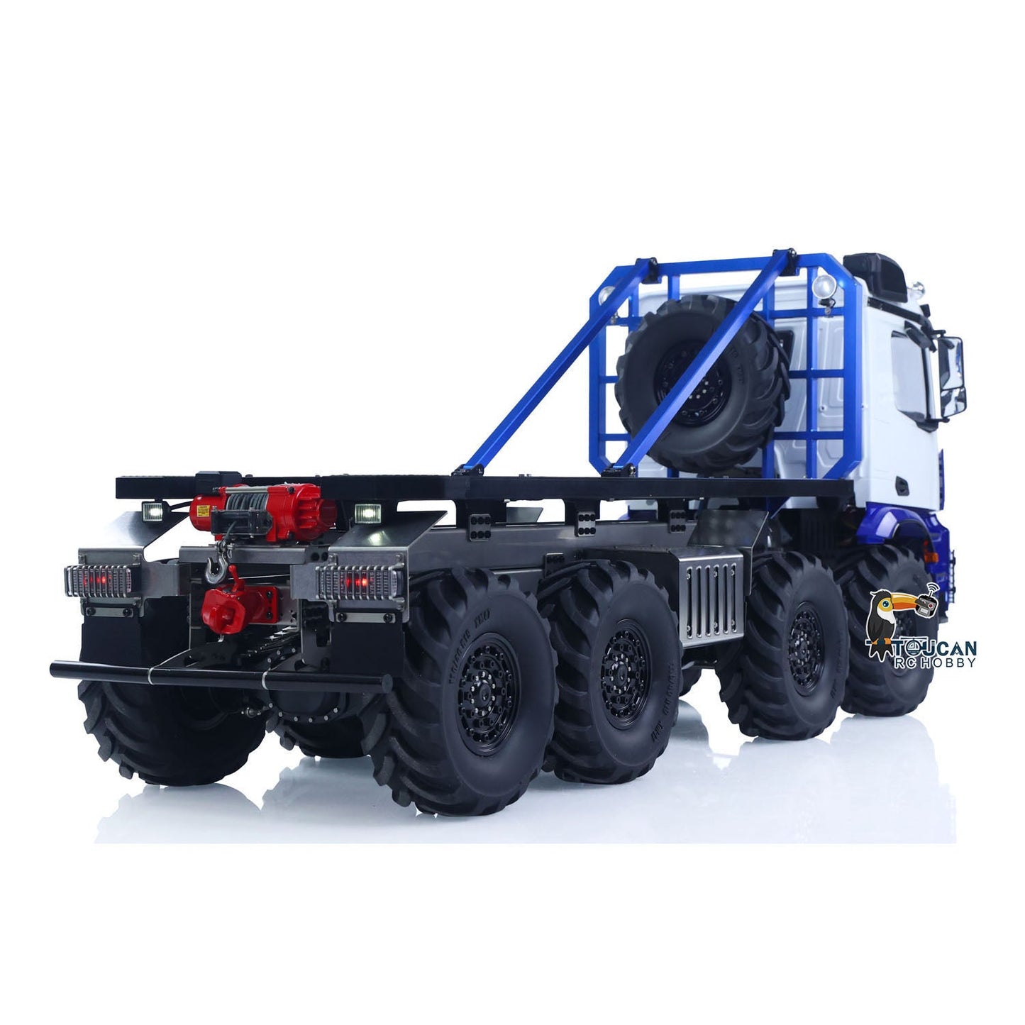 2.4G 2Speed Off Road Truck 1/14 RC Rock Crawler BZ 3363 8*8 Radio Control Flatbed Car Rotating Light Metal Chassis Sound Battery