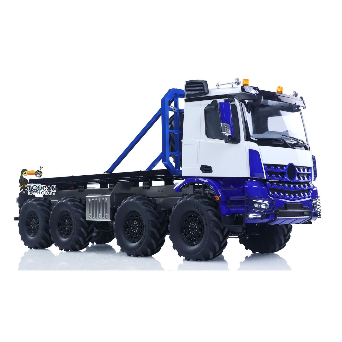 2.4G 2Speed Off Road Truck 1/14 RC Rock Crawler BZ 3363 8*8 Radio Control Flatbed Car Rotating Light Metal Chassis Sound Battery