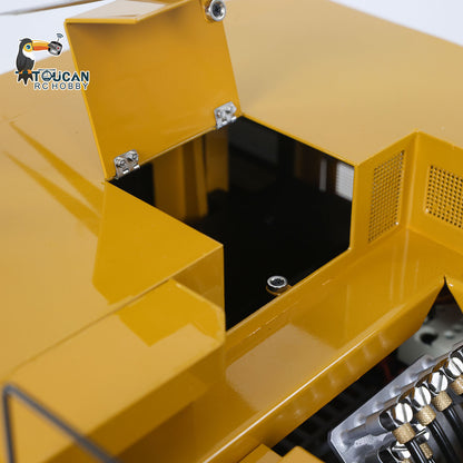 LESU 1/14 Metal RC Excavator 374F Remote Control Hydraulic Digger Model Construction Vehicle Protective Fences Hydraulic Quick Coupler Bucket Trailer Crusher  Hammer DIY Parts Lights Motor