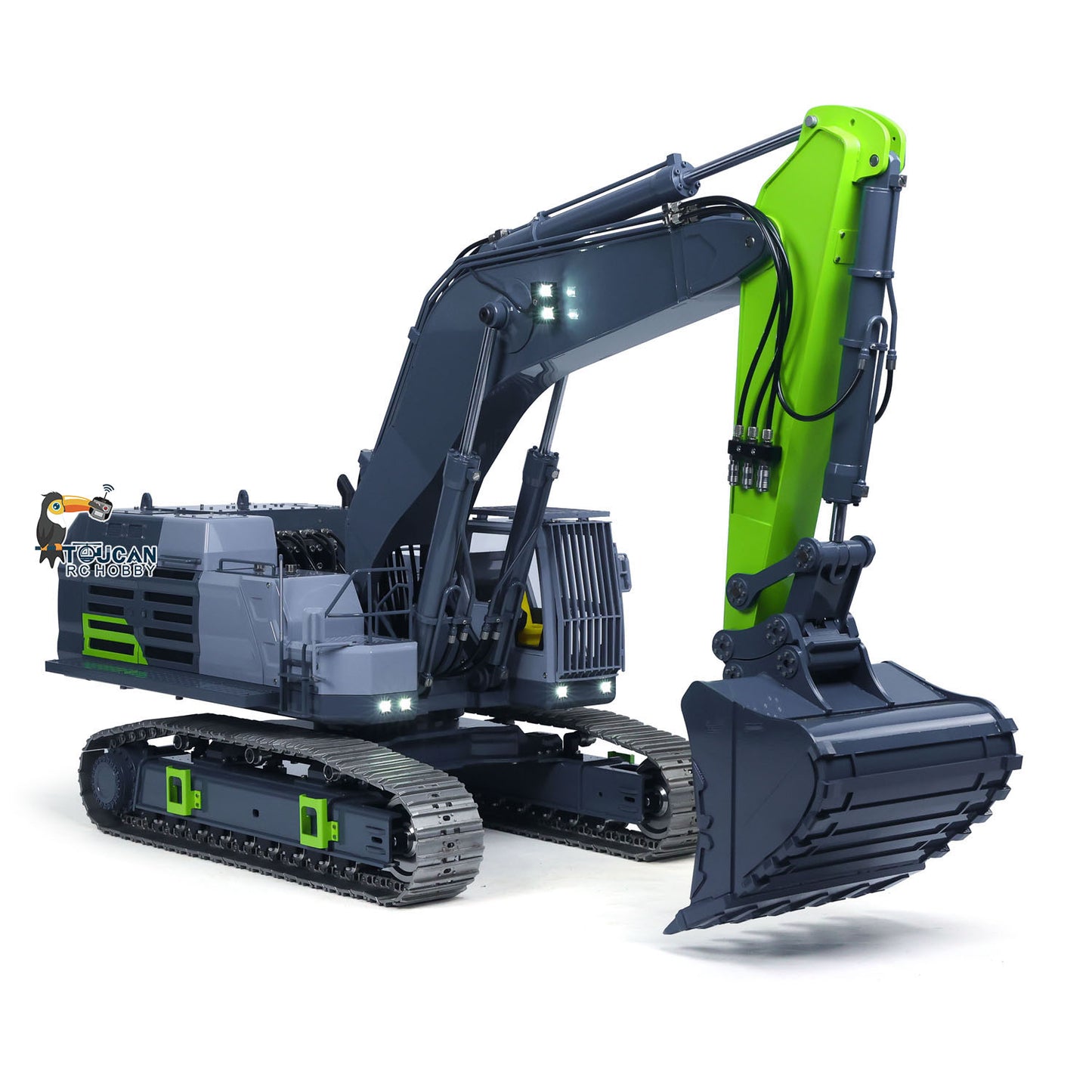 RTR 1/12 Remote Control Hydraulic Excavator 395F Heavy Duty Machine Metal 6CH Valves RC Digger Brushless Motor ESC Quick Coupler