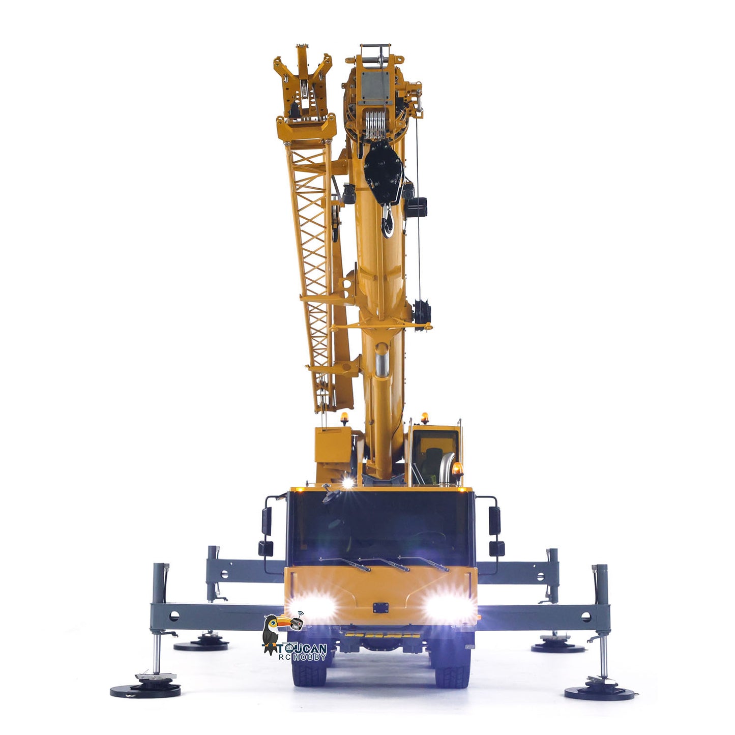 Eyewhale 1/14 All Terrain Remote Control Hydraulic Mobile Crane Truck D1050 Ready to Run FlySky PL18EV Sound Light System