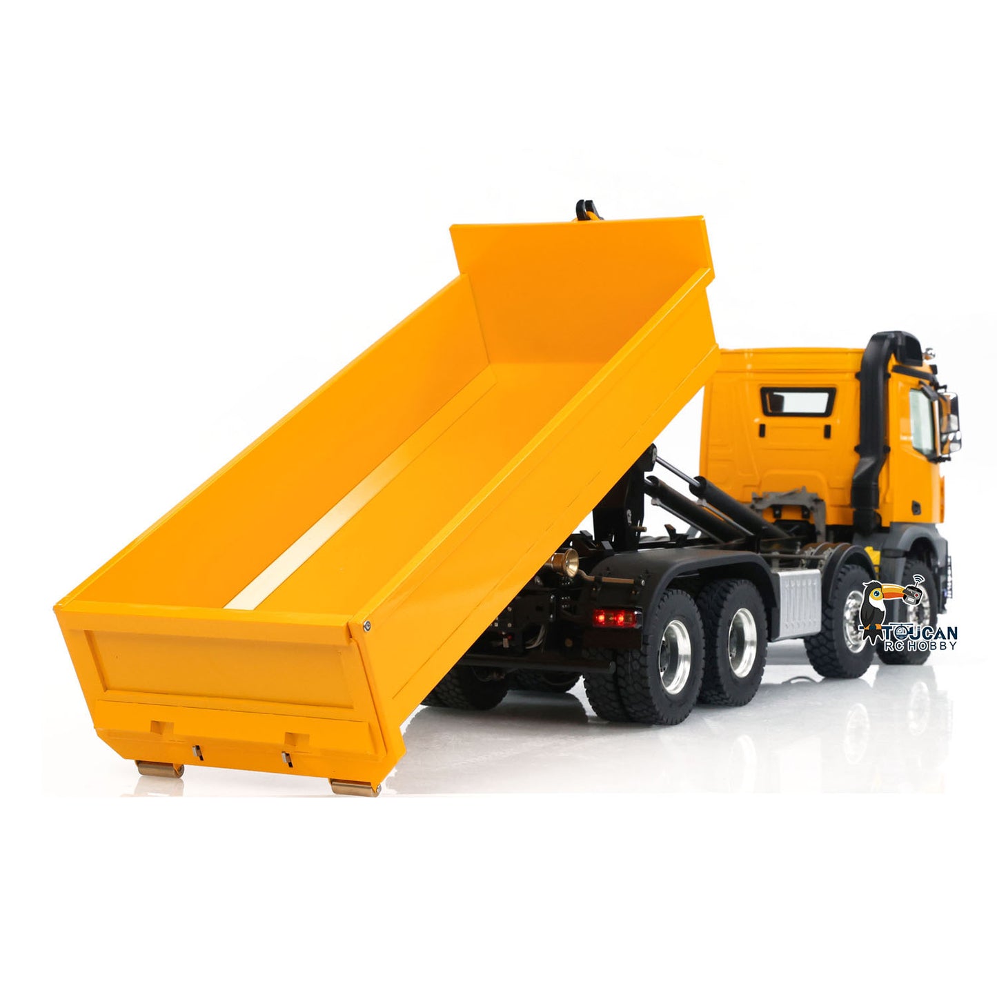 Kabolite K3365/K3366 1/14 Metal RC Roll on off Dumper Truck RTR 8x8 Hydraulic Tipper Vehicle 2-Speed Transmission Light & Sound System FlySky ST8 Controller Square/U-shaped Bucket for Model Collector