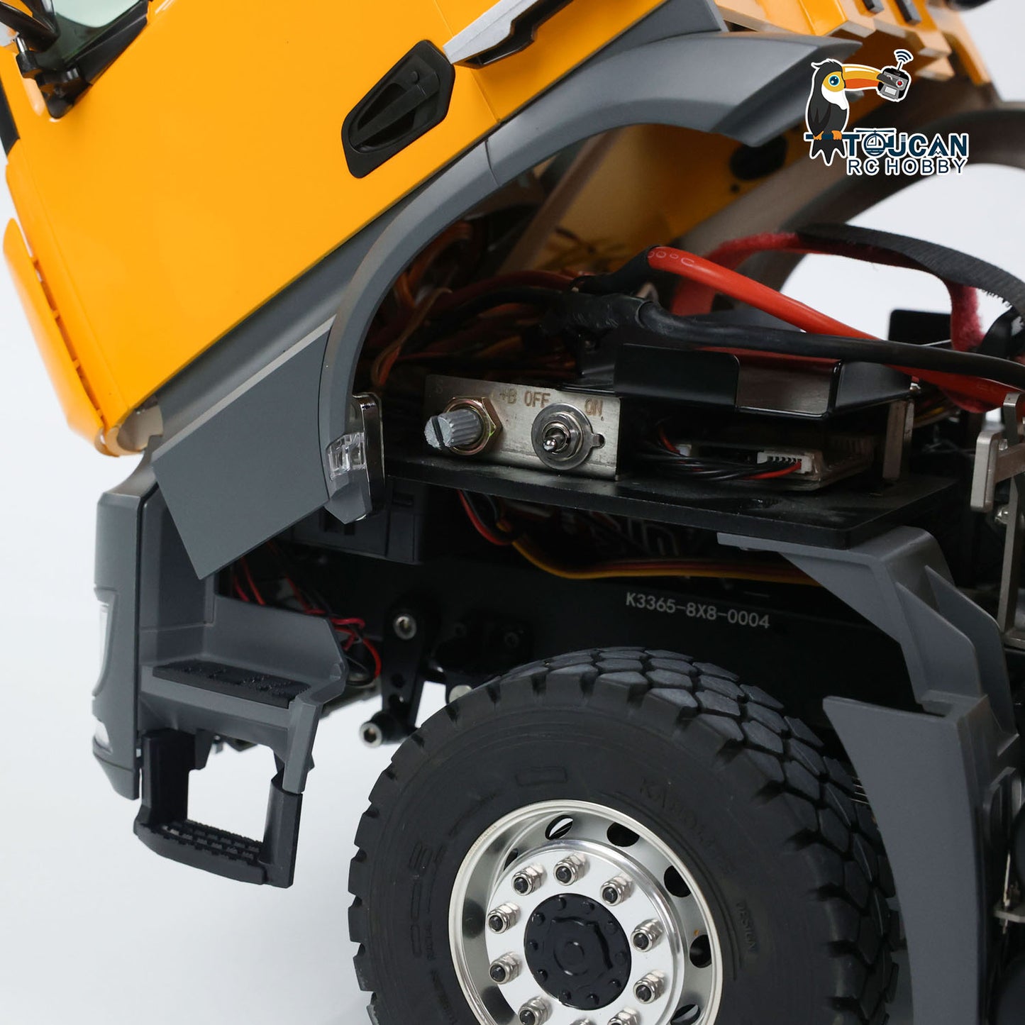 Kabolite K3365/K3366 1/14 Metal RC Roll on off Dumper Truck RTR 8x8 Hydraulic Tipper Vehicle 2-Speed Transmission Light & Sound System FlySky ST8 Controller Square/U-shaped Bucket for Model Collector