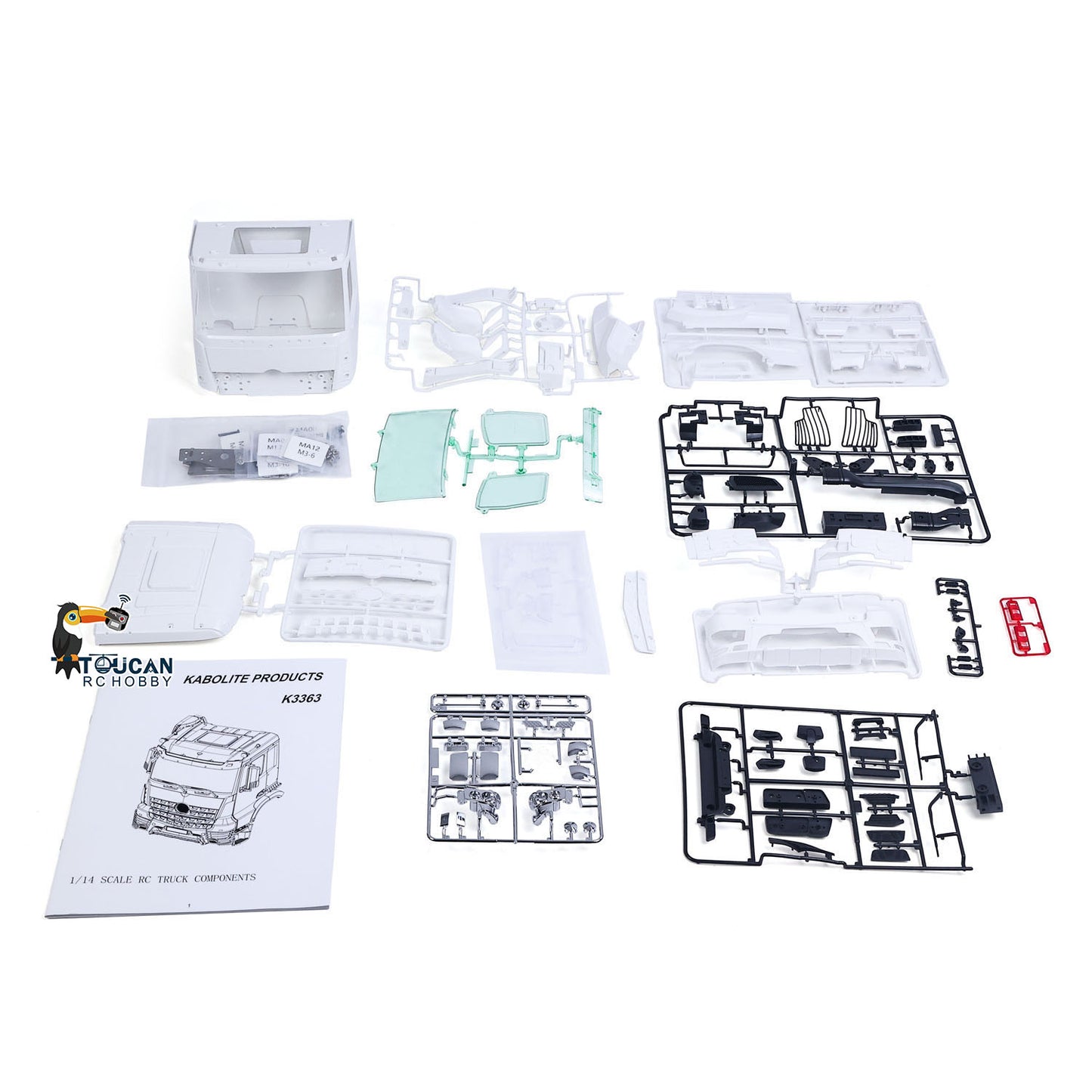 KABOLITE Cabin Shell Unassembled Unpainted Universal for Upgrade 1/14 LESU TAMIIYA 3348 RC Dumper 3363 Dump Radio Controlled Truck