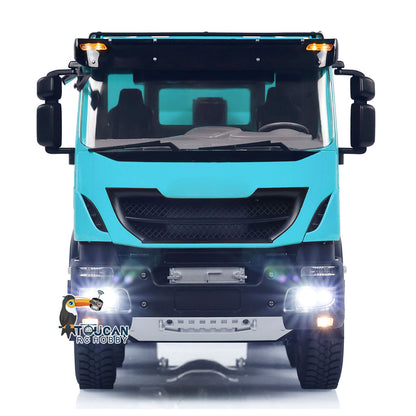Metal 1/14 8x4 Hydraulic Flip-over Cover RC Tipper Truck Remote Control Dump Car LED Lights Sound System Assembled Painted